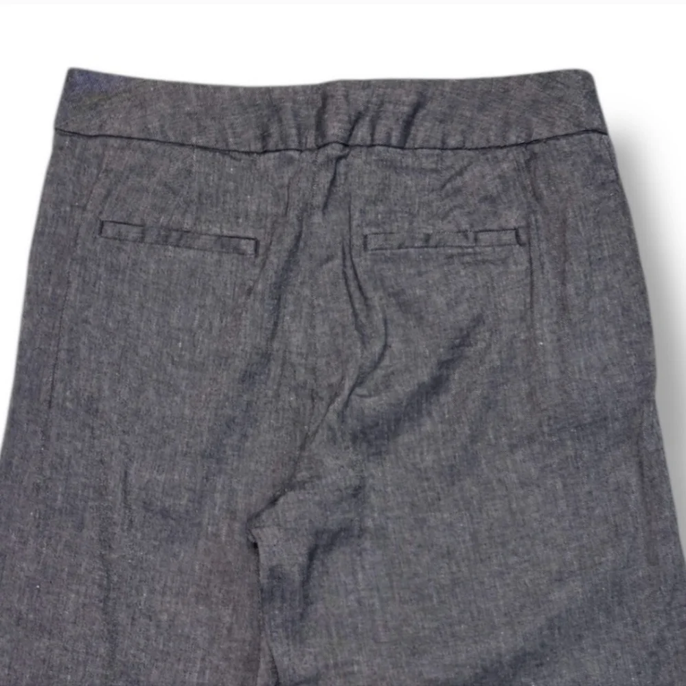 BANANA REPUBLIC Linen Blend Flat Front High Waist Wide Leg Cropped Trousers